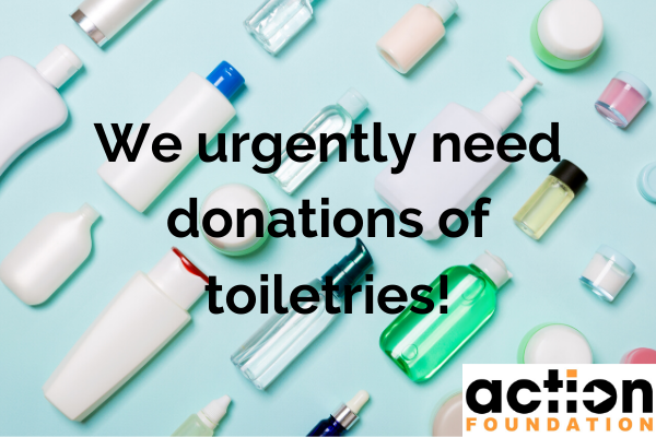 We need donations of toiletries